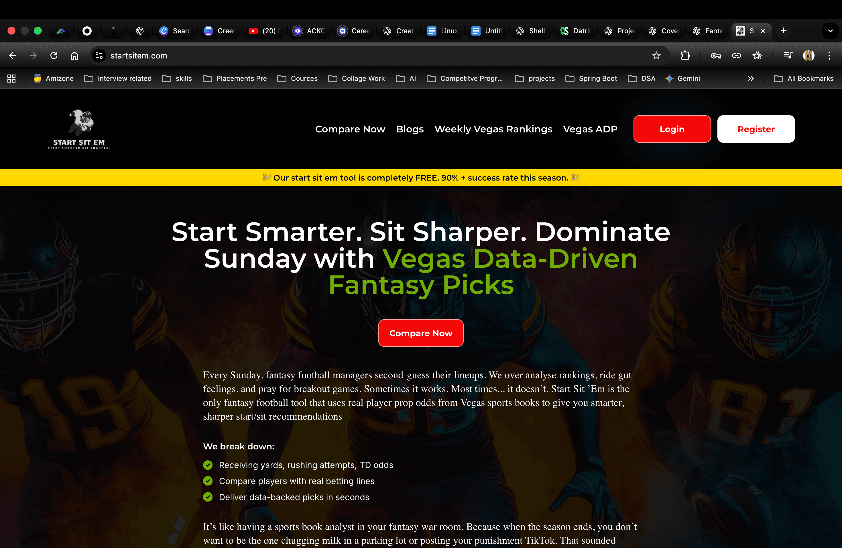 Start Sit ’Em – AI-Driven Fantasy Football Start/Sit Tool case study by Datricle